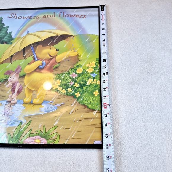 Disney Winnie The Pooh #2372 Frame 20x16 Showers And Flowers Works By A.A. Milne - Picture 2 of 7